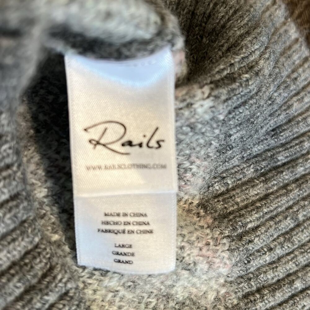 Rails Virgo Sweater Gray Tie Dye Wool Blend Crew … - image 6